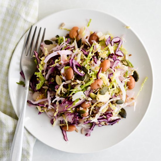 Colorful cabbage and potato salad