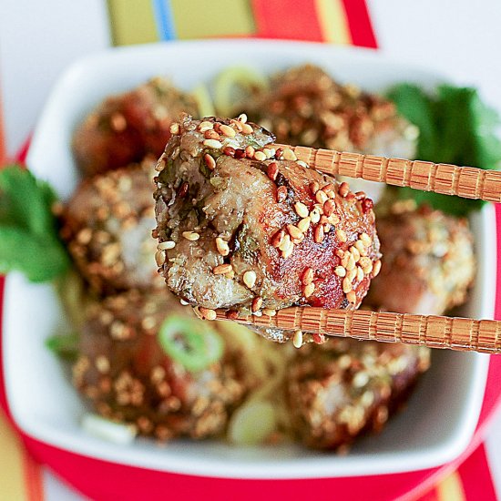 Sous Vide Miso Pork Meatballs