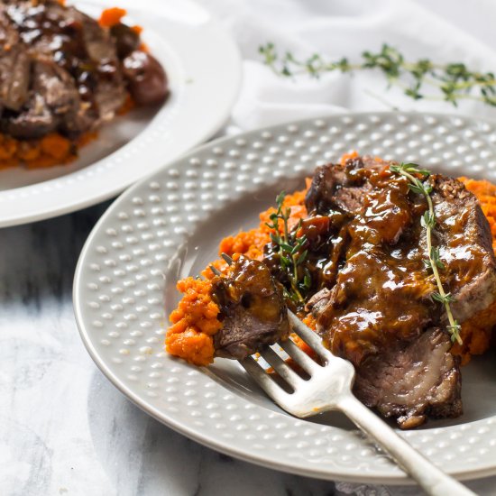 Slow Cooker Beef with Carrot Mash