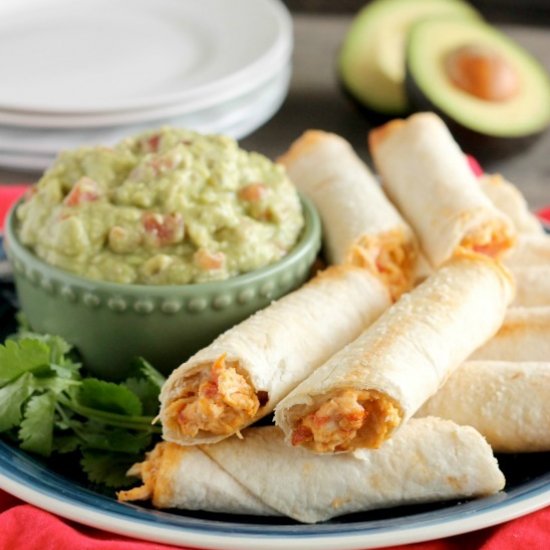 Zesty Baked Chicken Taquitos