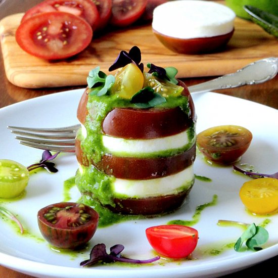 Kumato Tomato Mozzarella Stack