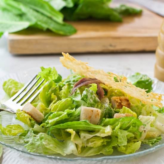 Caesar Salad with Parmesan Crisp