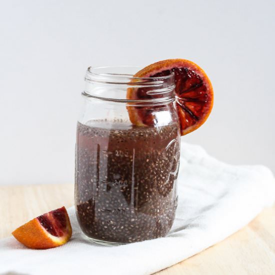 Blood Orange Green Tea Chia Drink