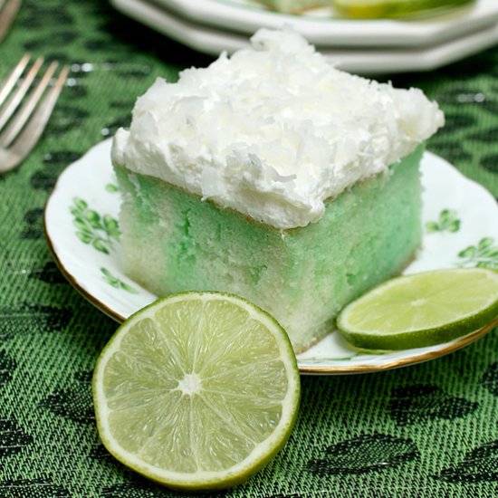 Lime and Coconut Poke Cake