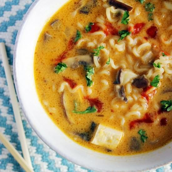 Vegan Thai Pumpkin Ramen Soup