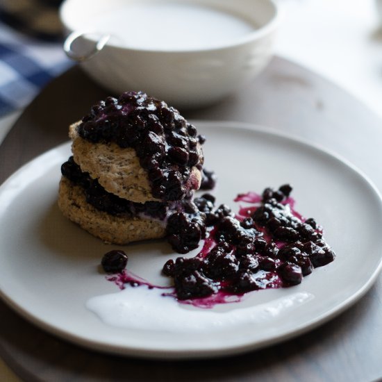 Hempseed Scones & Blueberry Compote