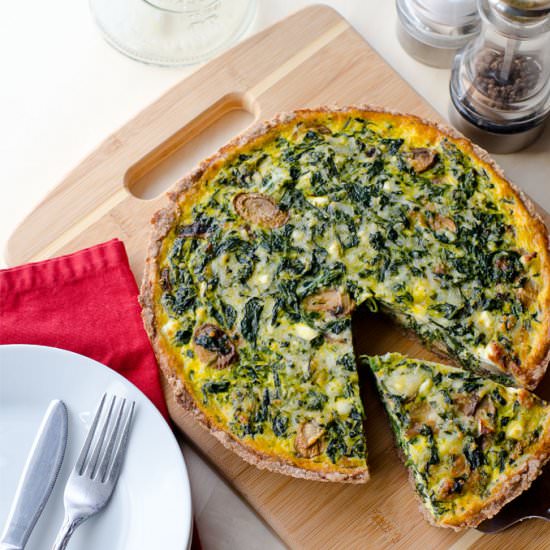 Spinach & Mushroom Quiche