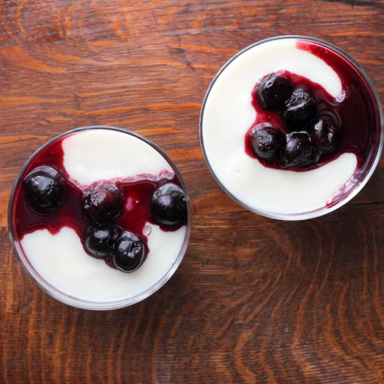 Vanilla Pudding and Cherry Compote