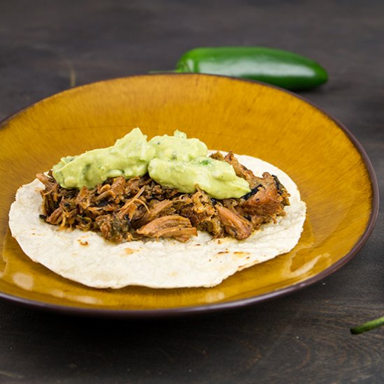 Pork Tacos with Creamy Guacamole