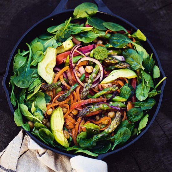 Salad with Cumin Roasted Chickpeas