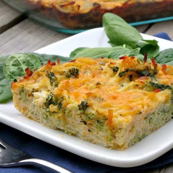 Broccoli Cheddar Hash Brown Bake