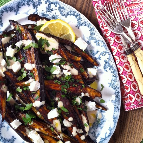 Chermoula Spiced Eggplant Wedges