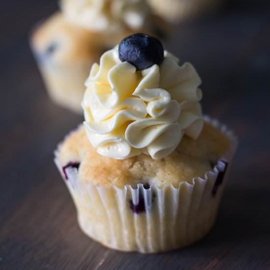 Lemon Blueberry Cupcakes with Swiss