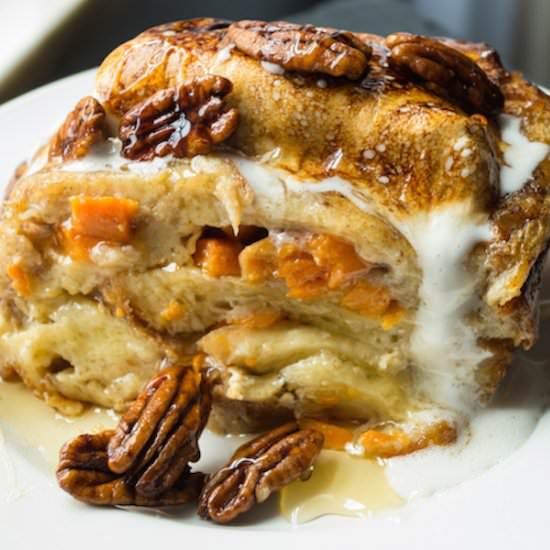 Bourbon Sweet Potato Bread Pudding