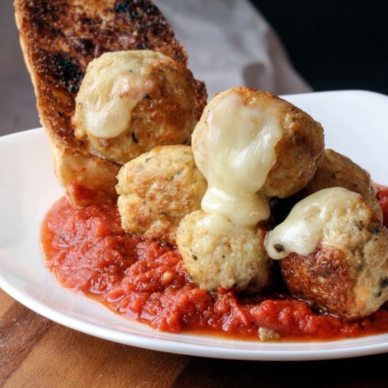 Cheese Stuffed Chicken Meatballs