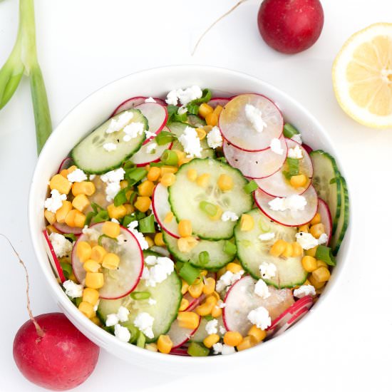 Radish Corn Cucumber Salad