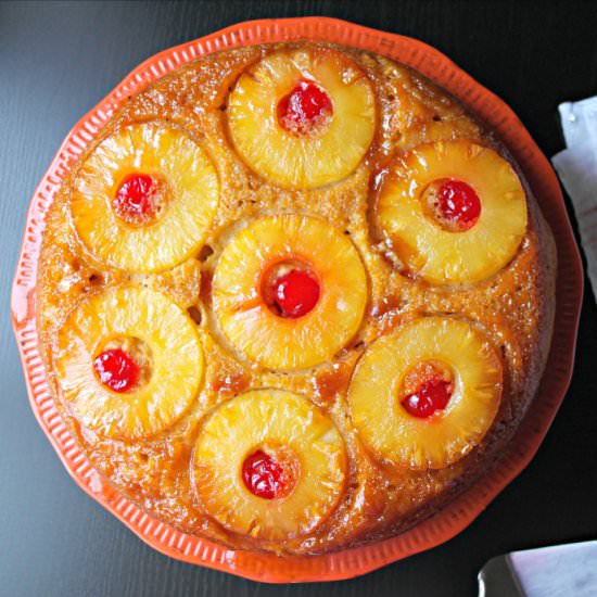 Lighter Upside Down Pineapple Cake