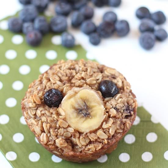 Blueberry Banana Baked Oatmeal Cups