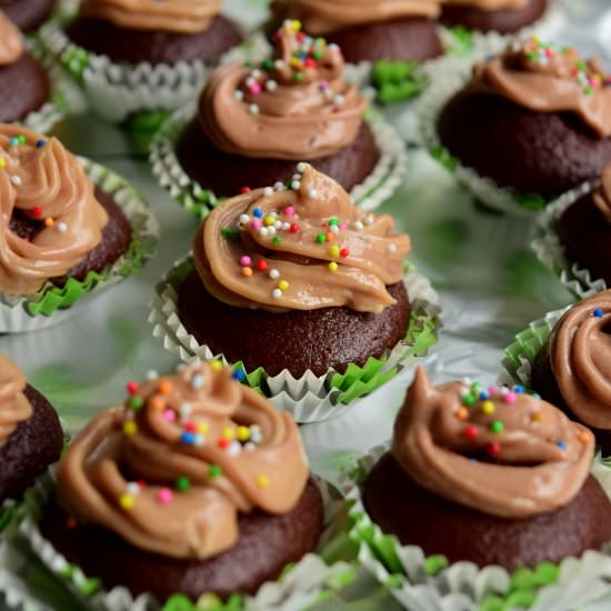 Eggless Mini Chocolate Cupcakes