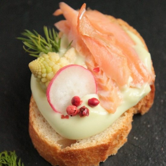 Trout and Pickled Romanesco Toasts