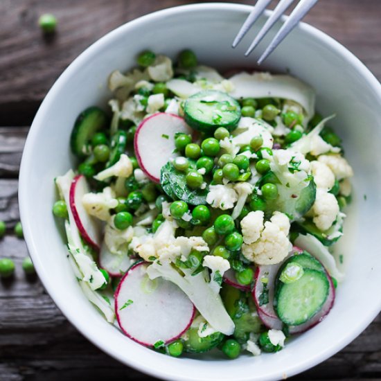 Cauliflower Spring Pea Salad