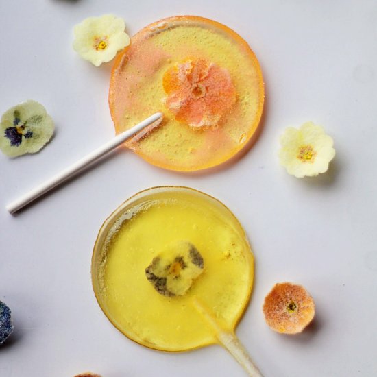 Glitter Lollipops with Flowers