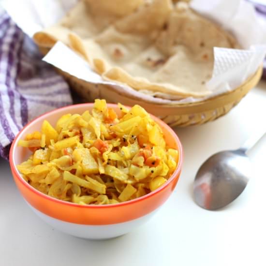 Dry Cabbage Potato Curry