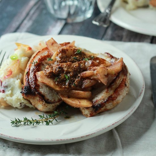 Mustard Crusted Pork Chops