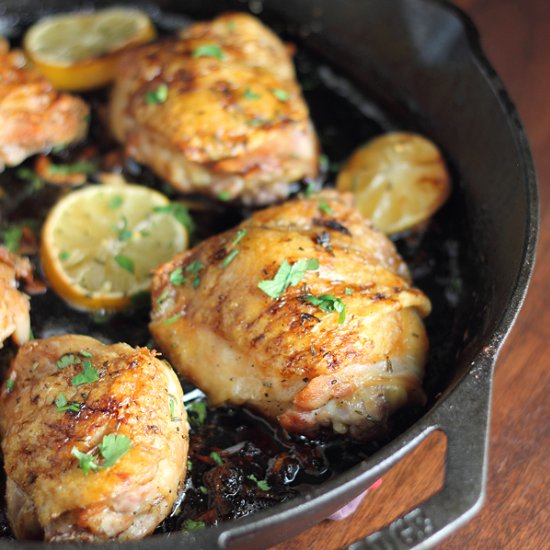 Lemon Garlic Chicken Thighs