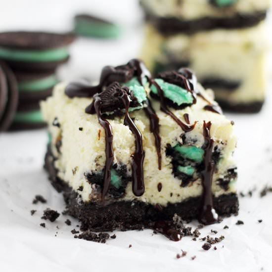 Mint Oreo Cheesecake Bars