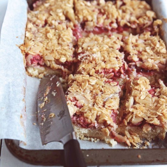 Strawberry, Almond and Coconut Slice