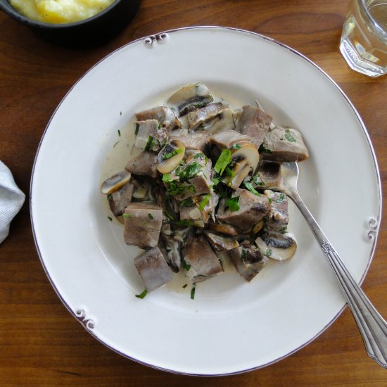 Pork Tongue in White Wine Sauce