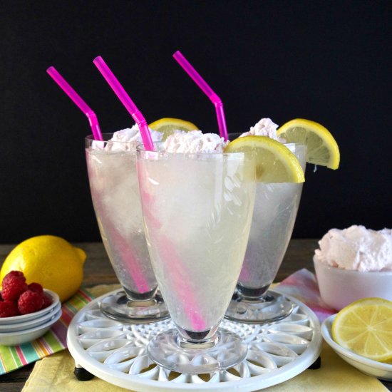 Homemade Lemonade with Berry Cream