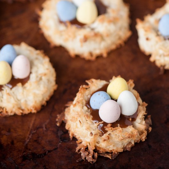 Coconut Caramel Easter Egg Nests