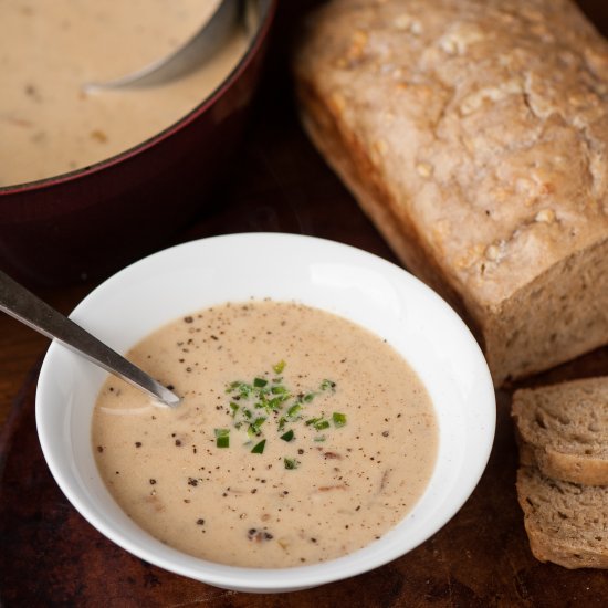 Beer Bacon Cheddar Soup