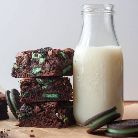 Mint Oreo Brownies