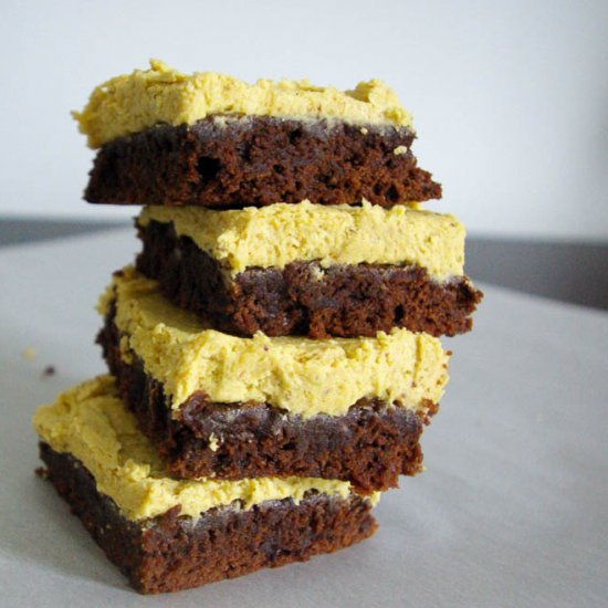 Nutella Coffee Pistachio Brownies