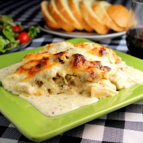 Sinful Chicken Alfredo Lasagna