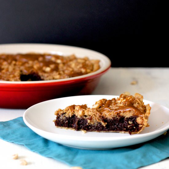 Chocolate & Peanut Butter Fudge PIe