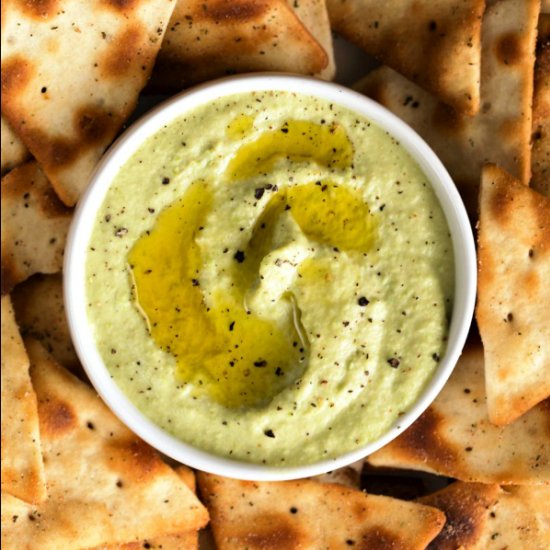 Roasted Garlic Edamame Hummus