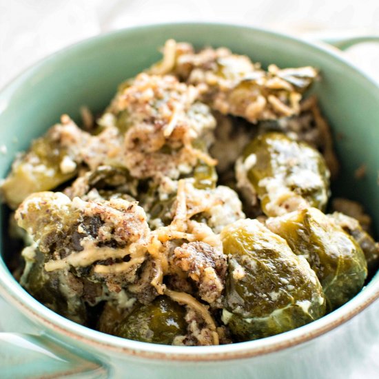 Crockpot Brussels Sprouts Gratin