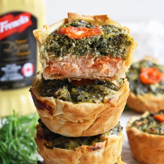 Mini Salmon Spinach Quiches