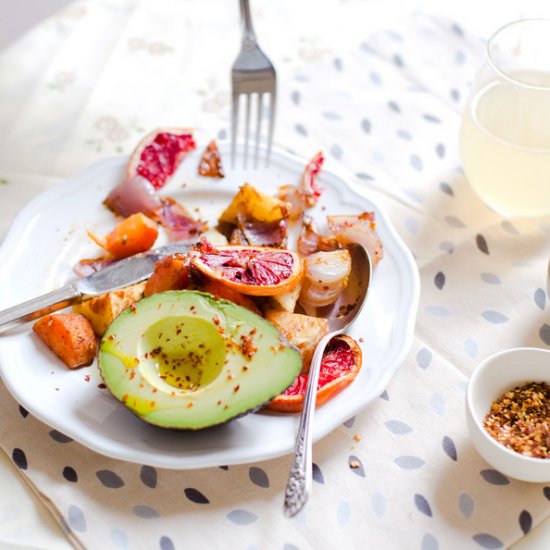 Roasted Vegetables and Blood Orange