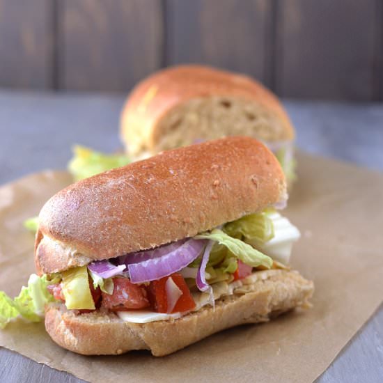 Vegetarian Hoagie Sandwich