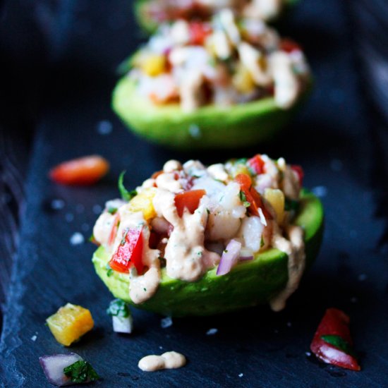 Pineapple and Prawn Salsa & Avocado