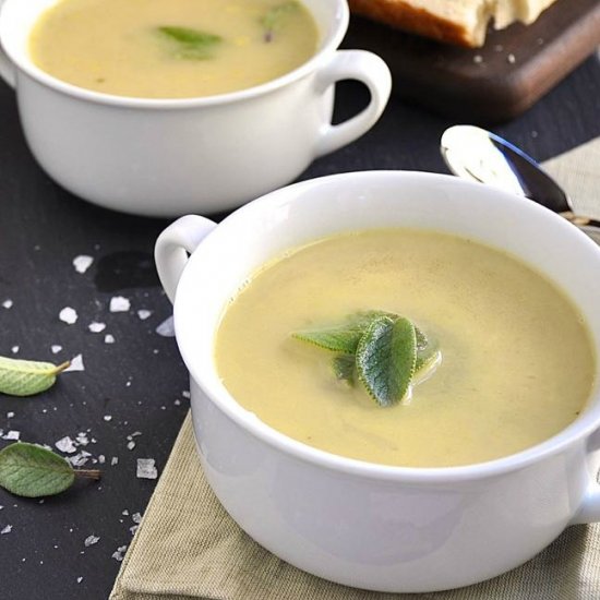 White Bean & Garlic Soup w/ Sage