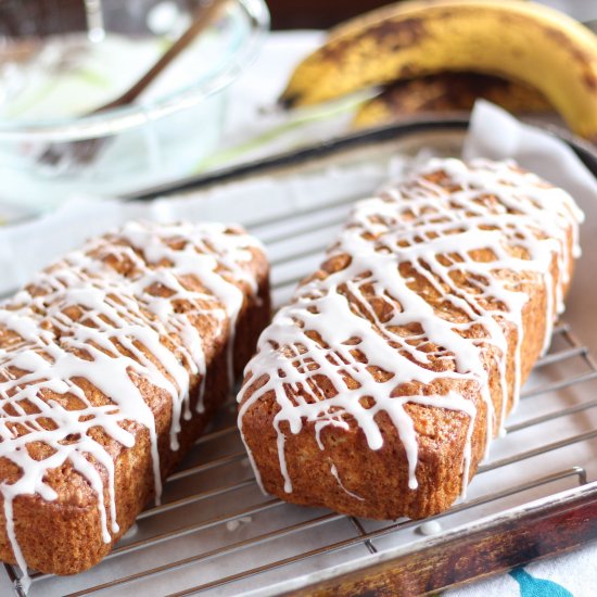 Banana Bread With Rum Icing