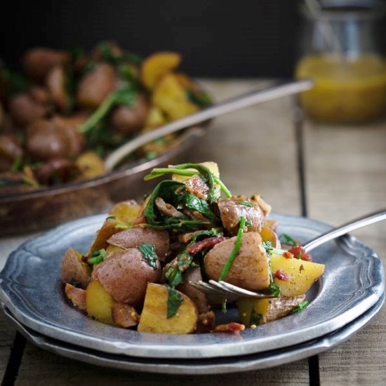 Warm Bacon & Greens Potato Salad