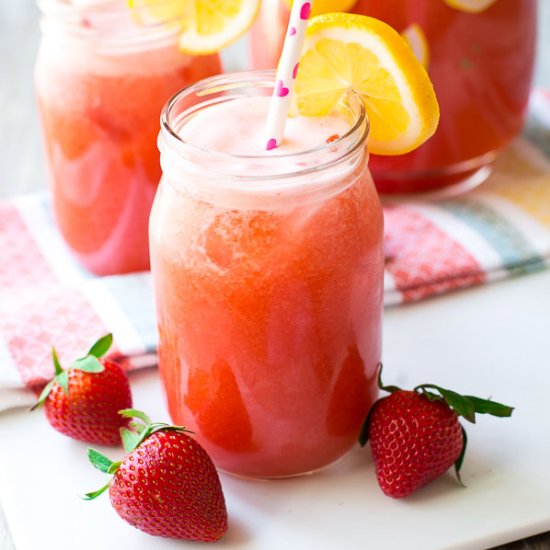 Honey Sweetened Strawberry Lemonade