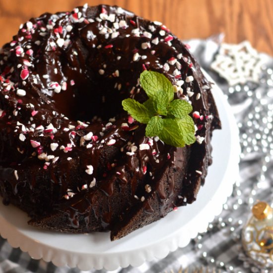 Chocolate peppermint bundt cake